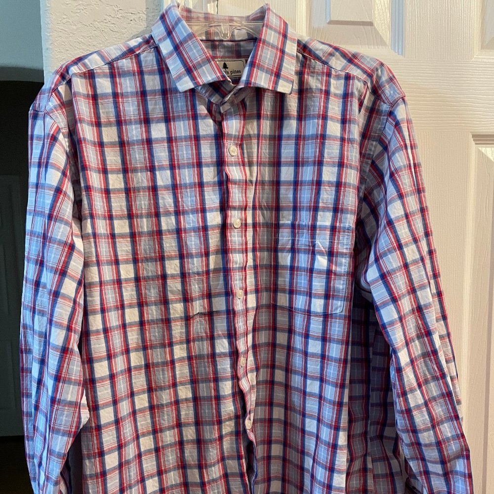 Men's Southern Pines plaid button down long sleeve shirt XL